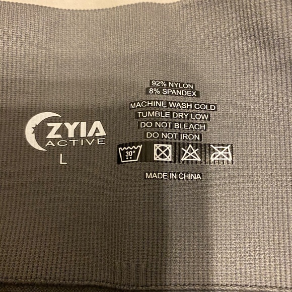 Zyia Gray Grid Performance High-Rise Leggings - Picture 3 of 3